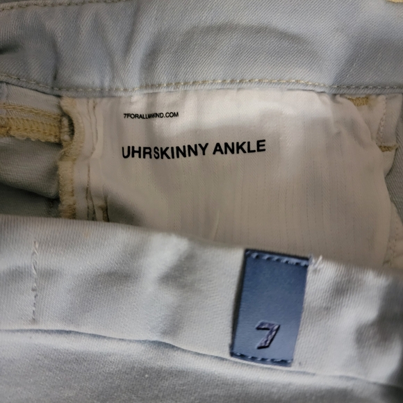 7 For All Mankind Ultra High Rise Skinny Ankle Jeans No Filter Peretti Size 27 - Picture 5 of 9